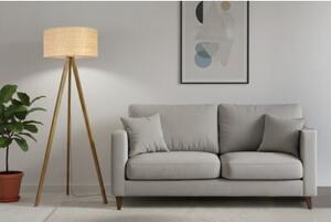 Lampa podłogowa trójnóg dębowy Light Home LH Rattan 1xE27 44cm abażur walec beżowy