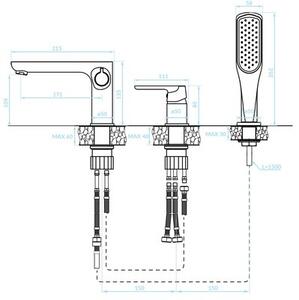 Bateria wannowa natynkowa KUCHINOX Dima BQD 713D Czarny