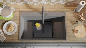 Zlewozmywak kuchenny granitowy jednokomorowy bez ociekacza z dużą komorą XXL Oslo 80 Top + Gratis
