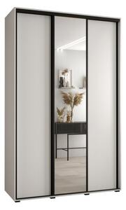 Szafa przesuwna wysoka Davos 3 160, gł. 45 cm biały + biały + czarny