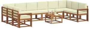Modularny zestaw sof ogrodowych z litego drewna akacjowego