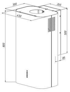 Okap AKPO WK-12 Elipse WL Czarny 678m3/h 63dB klasa B