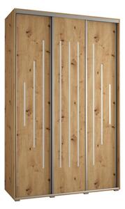 Szafa przesuwna wysoka Davos 12 150, gł. 60 cm artisan + artisan + srebrny