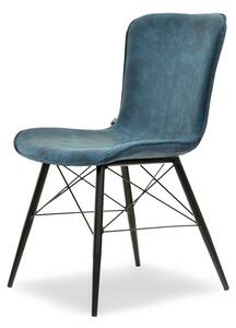 Modne stylowe krzesło loft vintage margot niebieski cowboy-czarny