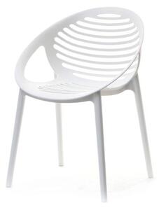Nowoczesne krzesło ażurowe z tworzywa boria białe