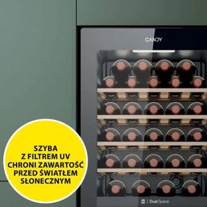 Winiarka CANDY Dwustrefowa CNWQ4G56G2 pojemność 56 butelek