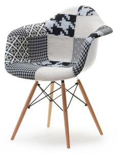 Krzesło tapicerowane do jadalni mpa wood tap patchwork 2