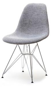 Designerskie krzesło tapicerowane do jadalni mpc rod tap szare