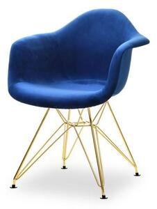 Designerskie krzesło mpa rod tap granat welur glamour na złotej nodze z drutu