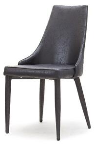 Awangardowe krzesło delta czarne tkanina antic wysokie oparcie tapicerowane nogii