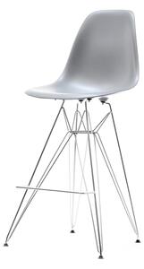 Komfortowe krzesło barowe ponadczasowy design eps rod 1 szare-chrom