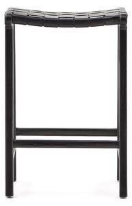 Czarny hoker z litego drewna mahoniowego Calixta – Kave Home