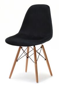Skandynawskie krzesło mpc wood tap czarne welurowe na bukowych nogach