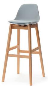 Stylowe krzesło barowe z drewna w skandynawskim stylu elmo szary-buk