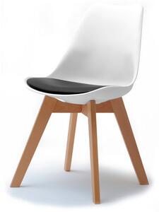 Skandynawskie krzesło do kuchni luis wood biało - czarne