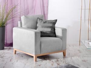 Nowoczesny tapicerowany fotel wypoczynkowy do salonu stockholm szary