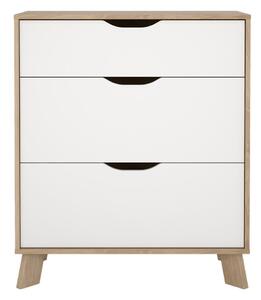 Biało-naturalna komoda w dekorze dębu 79x92x40 cm Ikast – Tvilum