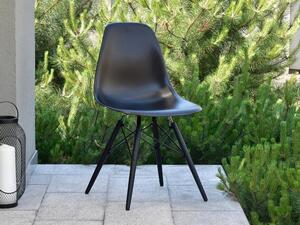 Ergonomiczne krzesło bez podłokietników na taras mpc wood czarne