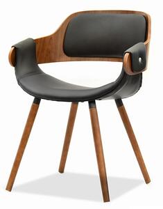 Stylowe krzesło z drewna giętego i skóry twig orzech-czarny