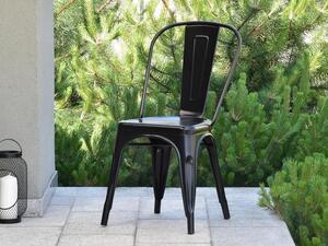 Nowoczesne krzesło metalowe industrial do ogrodu alfredo 1 czarne