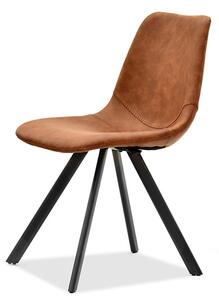 Stylowe krzesło przeszywane loft vintage proxi brązowy cowboy-czarny