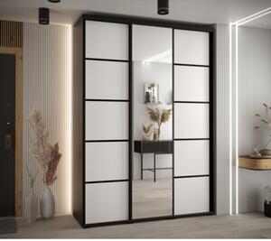 Szafa przesuwna wysoka Davos 5 180, gł. 60 cm czarny + biały + czarny