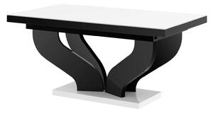 Biało-czarny rozkładany prostokątny stół - Tutto 2X
