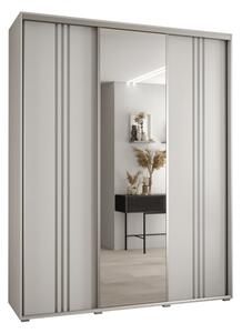 Szafa przesuwna wysoka Davos 7 200, gł. 45 cm biały + biały + srebrny