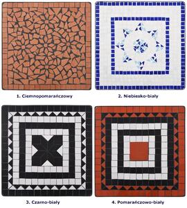 Czarno-biały 3-cz. mozaikowy zestaw mebli – Farren