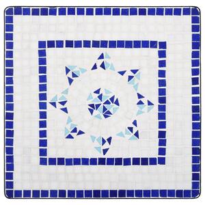Niebiesko-biały 3-cz. mozaikowy zestaw mebli – Farren