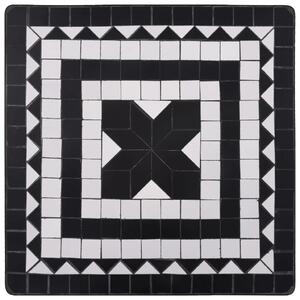 Czarno-biały 3-cz. mozaikowy zestaw mebli – Farren
