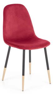 Bordowe tapicerowane krzesło glamour - Oslo