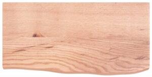 Półka, brązowa, 60x30x(2-4) cm, lakierowane lite drewno dębowe