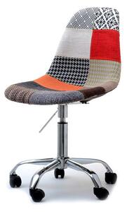 Krzesło na kółkach tapicerowane tkaniną mpc move tap patchwork