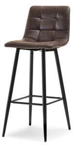 Designerskie krzesło barowe neva antic brąz z tkaniny vintage w loftowym stylu
