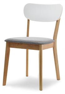 Krzesło amado biały-szary tkanina, podstawa dąb