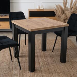 Stół Kwadratowy Rozkładany MAX 80-160 cm Dąb Craft/Czarny Nowoczesny Loft