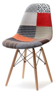 Tapicerowane krzesło z deseniem mpc wood tap patchwork 1
