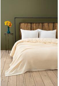 Kremowa narzuta muślinowa 220x250 cm Muslin – Mijolnir