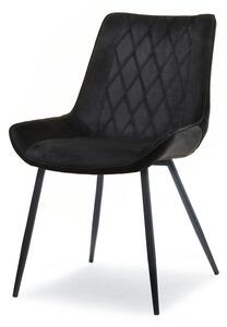 Ekskluzywne krzesło adel czarne tapicerowane welurem do jadalni
