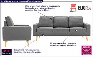 4-osobowy zestaw wypoczynkowy z fotelem, jasnoszary - Eroa 4X