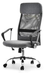 Komfortowy fotel biurowy kobe z szarej tkaniny i czarnej siatki mesh wentylowany do gabinetu