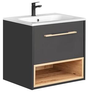 Podwieszana szafka łazienkowa z umywalką - Ketris 2S 60 cm