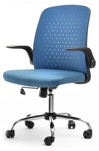 Komfortowy fotel obrotowy do biura alto niebieski wentylowany z tkaniny mesh