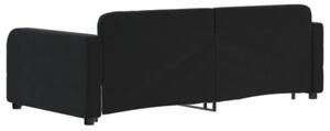 Sofa rozsuwana, czarna, 90x190 cm, aksamit