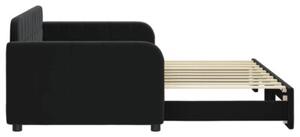 Sofa rozsuwana, czarna, 90x190 cm, aksamit