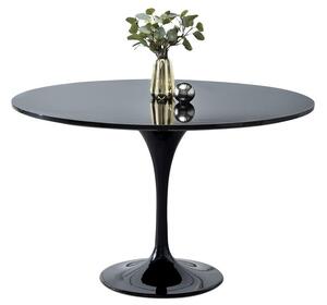 Elegancki okrągły stół crocus czarny połysk na jednej nodze do jadalni
