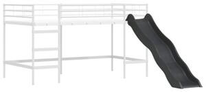 Łóżko piętrowe dla dzieci biały i czarny 80 x 200 cm metal