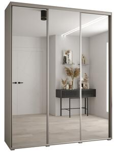 Szafa przesuwna wysoka Dakota 2 190, gł. 60 cm kaszmir + kaszmir + srebrny