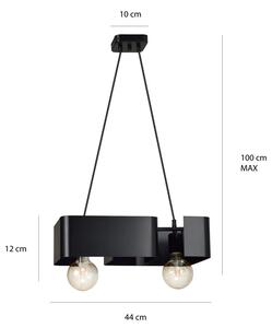 Czarna regulowana loftowa lampa wisząca - D014-Rainer
